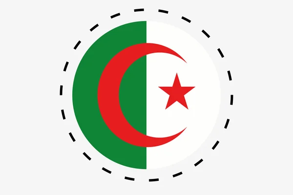 Иллюстрация трехмерного изометрического флага Алжира — стоковое фото