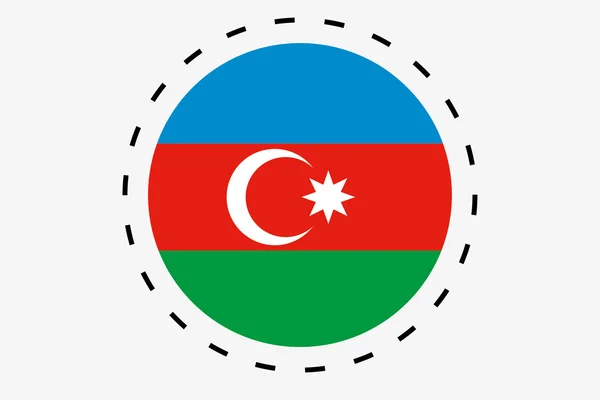 Ülke Azerbaycan'ın 3D izometrik bayrağı çizimi — Stok fotoğraf