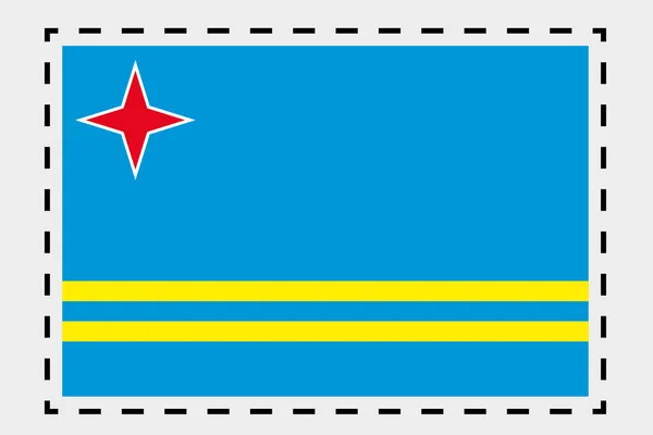 3D ισομετρική απεικόνιση της σημαίας της χώρας της Αρούμπα — Φωτογραφία Αρχείου