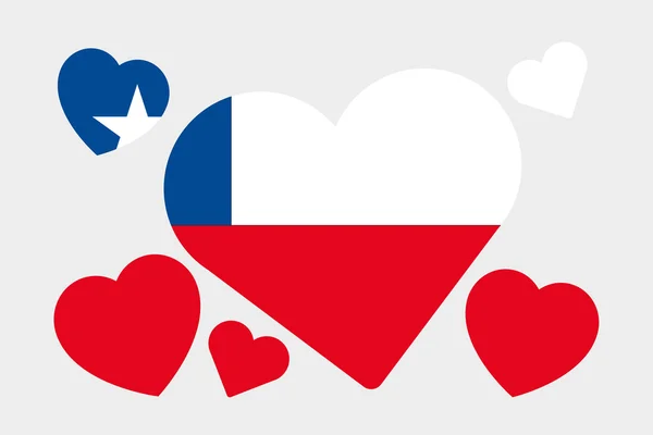 3D izometryczny flaga ilustracja kraju z Chile — Zdjęcie stockowe
