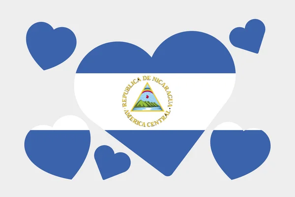 Иллюстрация трехмерного изометрического флага Никарагуа — стоковое фото
