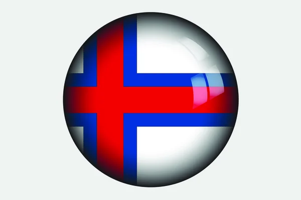 3D ισομετρική απεικόνιση της σημαίας της χώρας των Νήσων Φερόε — Φωτογραφία Αρχείου