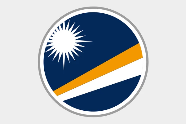 Иллюстрация трехмерного изометрического флага страны Маршаллова острова — стоковое фото
