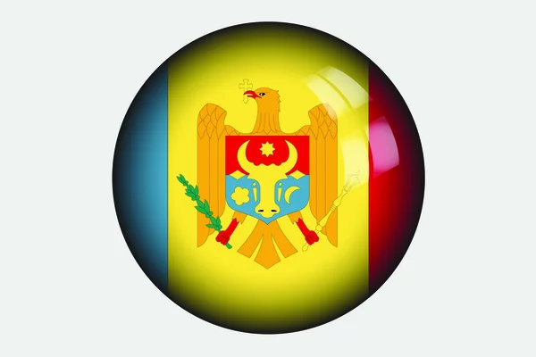 3D Izometrické ilustrace vlajka země Moldavsko — Stock fotografie