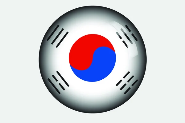 3D-s izometrikus jelző ábra az ország Dél-Korea — Stock Fotó