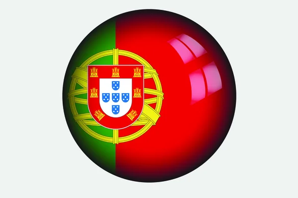 Bandeira Isométrica 3D Ilustração do País de Portugal — Fotografia de Stock