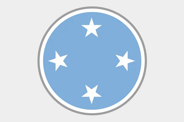 密克罗西亚国家三维等距旗图 — 图库照片