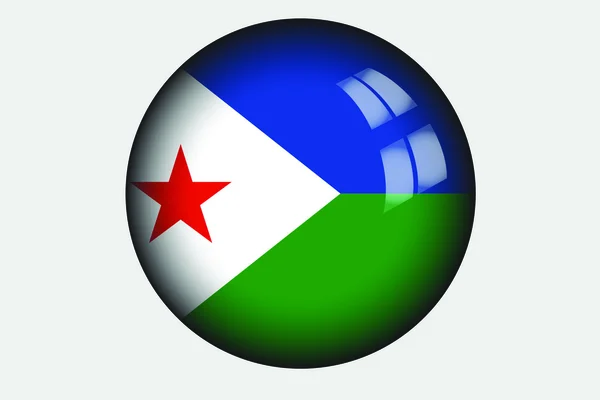 Bandeira Isométrica 3D Ilustração do país de Djibouti — Fotografia de Stock