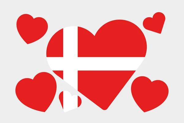 3D Isomric Flag Illustrazione del paese della Danimarca — Foto Stock