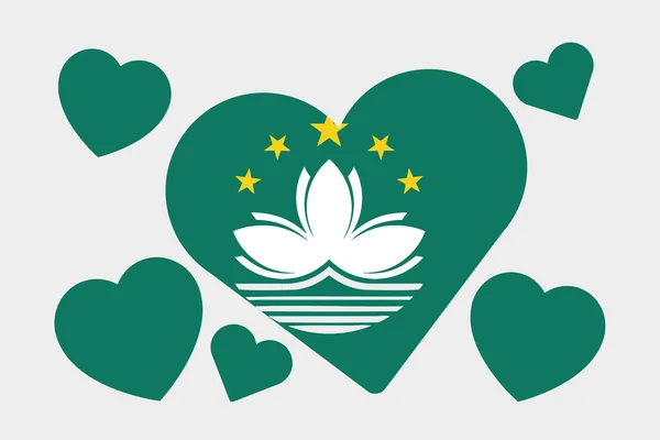 3D Isomric Flag Illustrazione del paese di Macao — Foto Stock