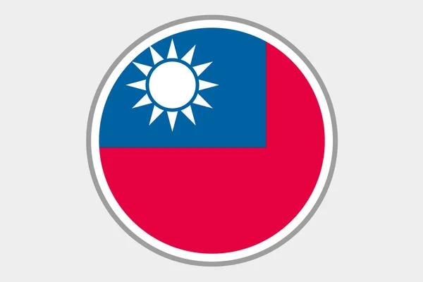 Иллюстрация трехмерного изометрического флага Тайваня — стоковое фото