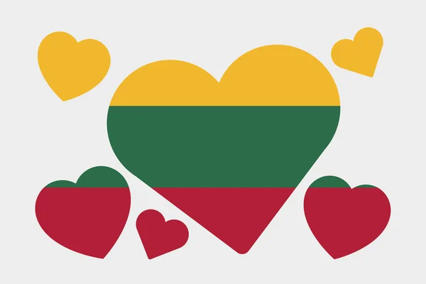 3D izometryczny flaga ilustracja kraju Litwa — Zdjęcie stockowe