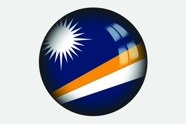 Bandeira Isométrica 3D Ilustração do país da Ilha Marshall — Fotografia de Stock