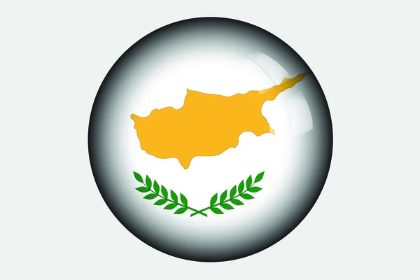 Bandeira Isométrica 3D Ilustração do país de Chipre — Fotografia de Stock