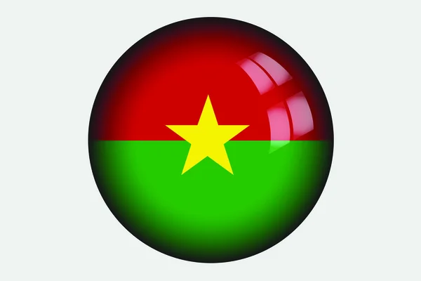 3D Isometric Flag Illustration of the country of Burkina Faso — Stock Photo, Image