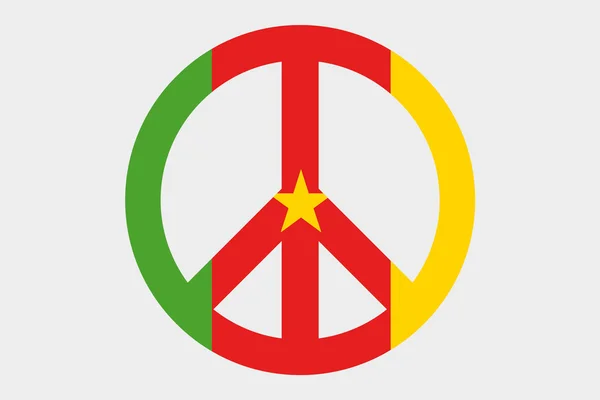 3D izometryczny flaga ilustracja kraju Kamerunu — Zdjęcie stockowe