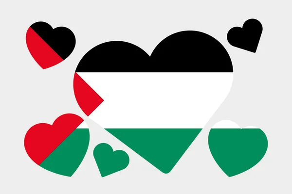 3D izometryczny flaga ilustracja kraju Palestyny — Zdjęcie stockowe
