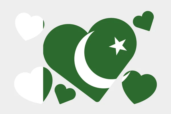 3D Isometrisk Flag Illustration af landet Pakistan - Stock-foto