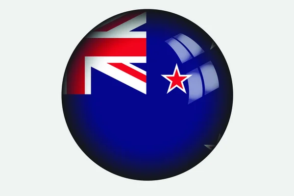 3D isometrische Flaggendarstellung des Landes Neuseeland — Stockfoto