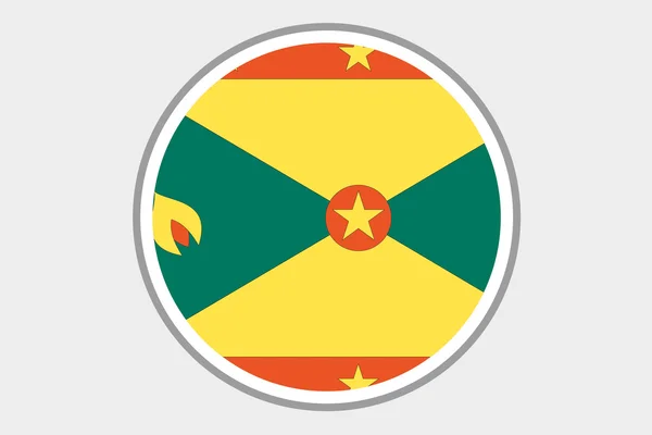 3D isometrische Flaggendarstellung des Landes von Grenada — Stockfoto