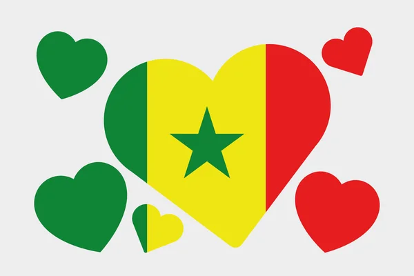 Ilustración de la bandera isométrica 3D del país de Senegal — Foto de Stock