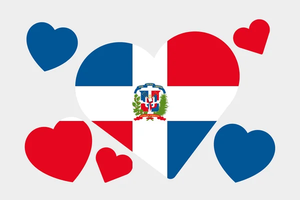 3D Isometrische illustratie van de vlag van het land van Dominicaanse Repub — Stockfoto