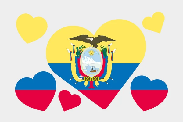 エクアドルの国の 3 d の等尺性旗イラスト — ストック写真