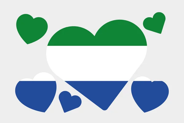 3D izometryczny flaga ilustracja kraju Sierraleone — Zdjęcie stockowe