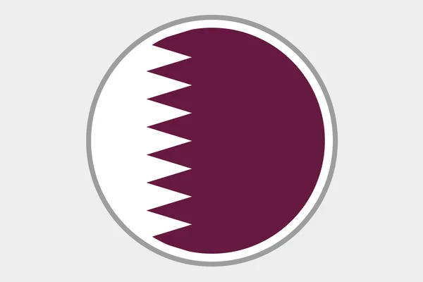 卡塔尔国三维等距旗图 — 图库照片