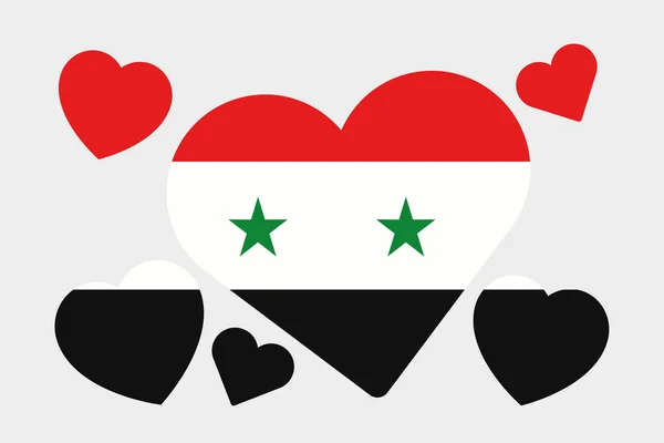 3D Ізометричні ілюстрація прапор країни Сирії — стокове фото
