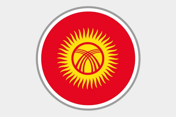 该国的吉尔吉斯斯坦三维等距旗图 — 图库照片