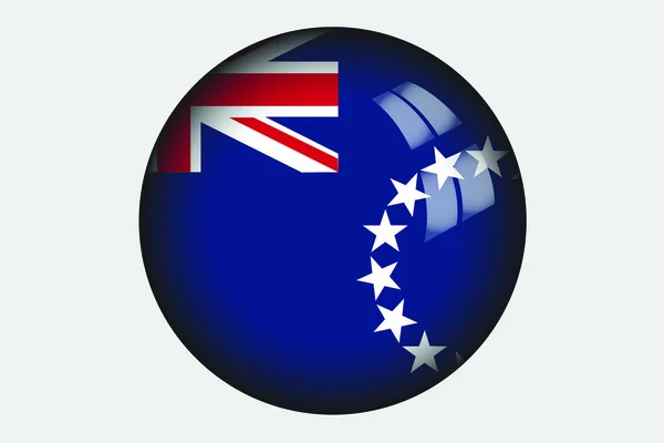Иллюстрация трехмерного изометрического флага страны Островов Кука — стоковое фото