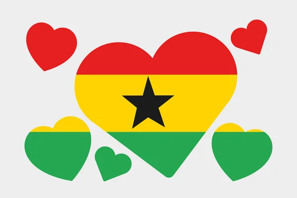 Ilustración de la bandera isométrica 3D del país de Ghana — Foto de Stock