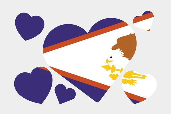 3D Izometrické ilustrace vlajka země Americká Samoa — Stock fotografie