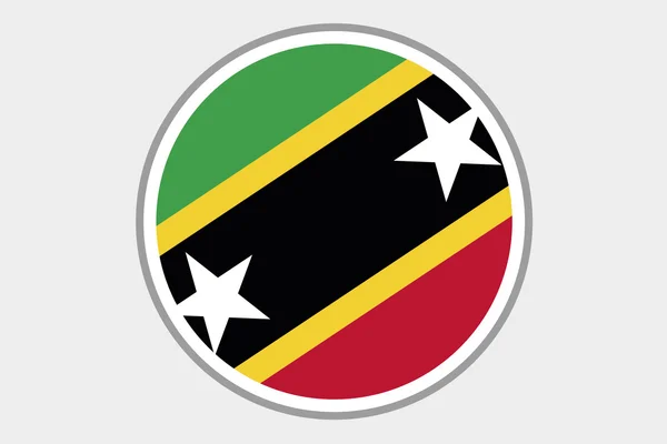 3D Изометрический флаг Иллюстрация страны Сент-Китс и — стоковое фото