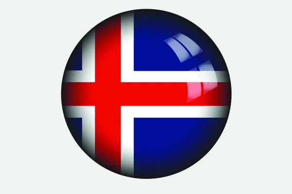 国家冰岛三维等距旗图 — 图库照片