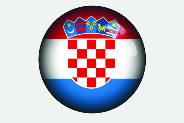 Иллюстрация трехмерного изометрического флага Хорватии — стоковое фото