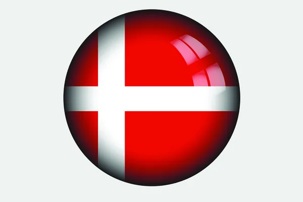 3D ισομετρική απεικόνιση της σημαίας της χώρας της Δανίας — Φωτογραφία Αρχείου
