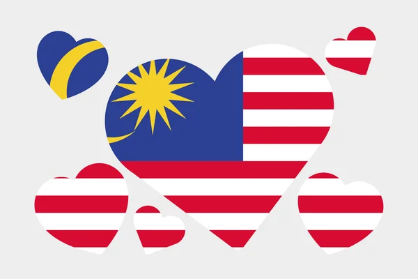 Ilustración de la bandera isométrica 3D del país de Malasia —  Fotos de Stock