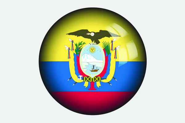 Ekvator ülke 3D izometrik bayrağı çizimi — Stok fotoğraf