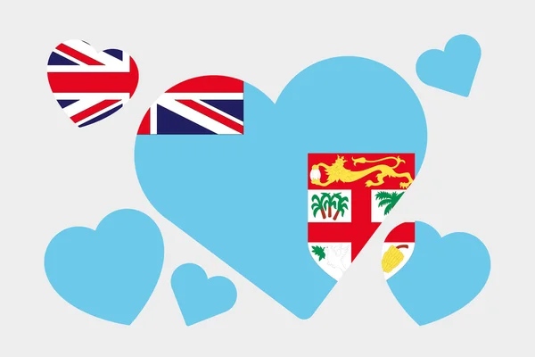 3D Isometrisk flagga Illustration av landet av Fiji — Stockfoto
