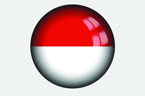 3D Izometrické vlajky ilustrace ze země Indonésie — Stock fotografie