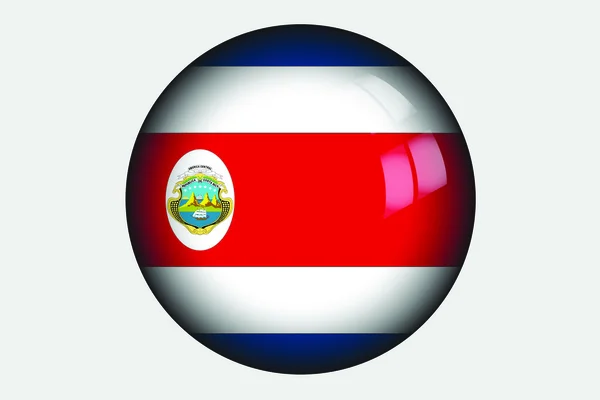 Kosta Rika ülke 3D izometrik bayrağı çizimi — Stok fotoğraf