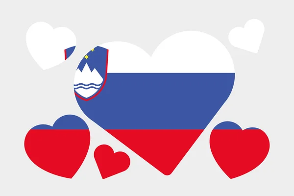 Иллюстрация трехмерного изометрического флага Словении — стоковое фото