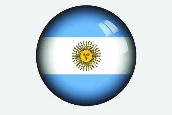 3D Isometric Flag Illustration of the country of Argentina — Stock Photo, Image