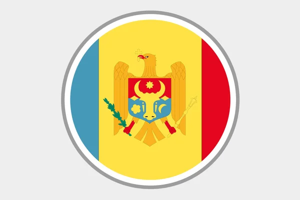 Drapeau ionique 3D Illustration du pays de Moldavie — Photo