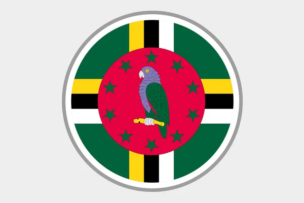 3D ισομετρική απεικόνιση της σημαίας της χώρας της Δομινίκας — Φωτογραφία Αρχείου