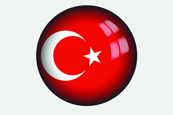 3D Isometrische vlag illustratie van het land van Turkije — Stockfoto