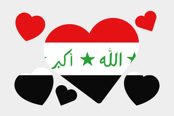3D Ізометричні ілюстрація прапор країни Ірак — стокове фото