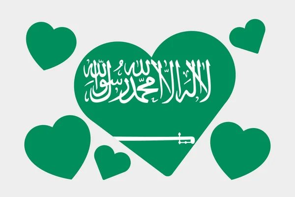 3D Isometrisk Flag Illustration af landet Saudi-Arabien - Stock-foto